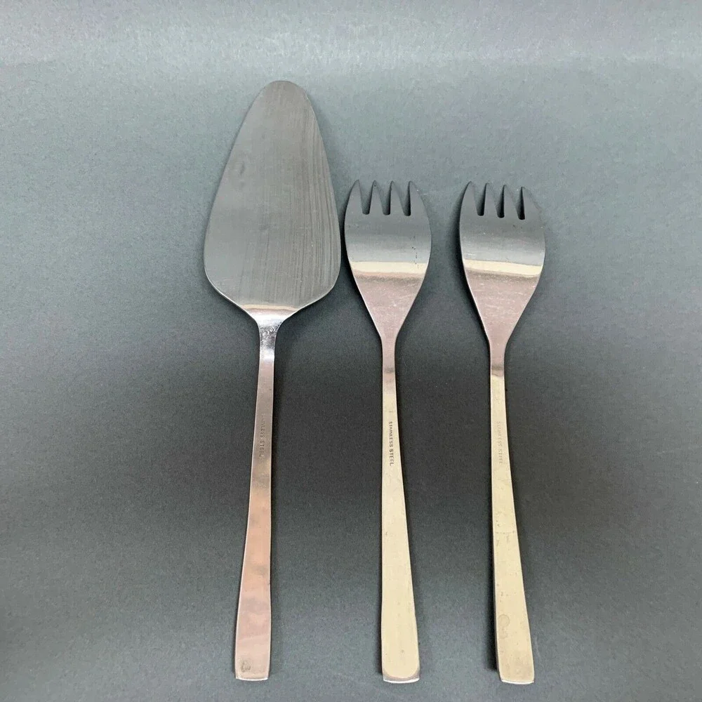 Pie Server Forks Flatware Stainless Steel Rose Lot of 3‎